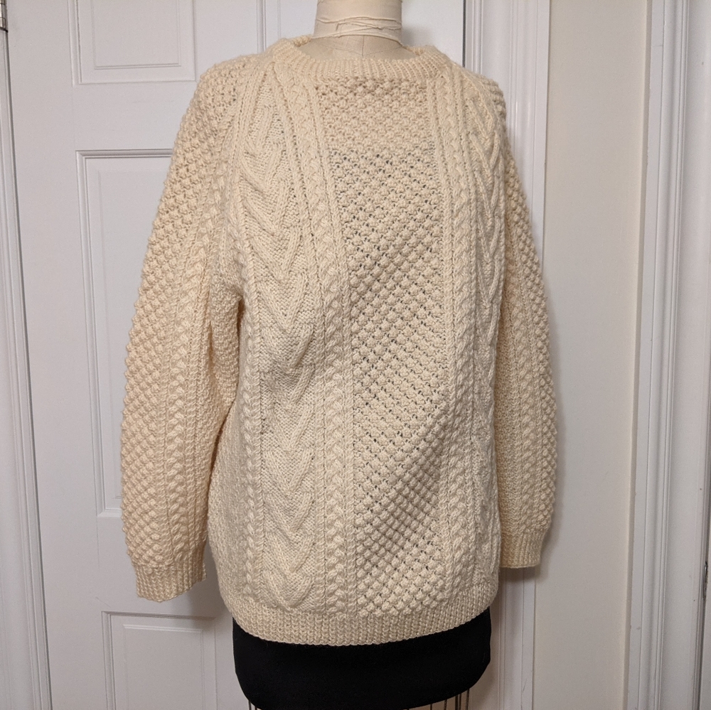 Vintage pure wool aran knit sweater